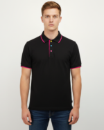 48 hhrs short sleevespolo black shirt T-shirt - Image 3