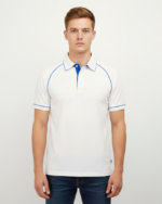 48 hrs jersey polo white T-shhirt  collard top short sleeved peyton - Image 3