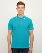 48 hhrs short sleevespolo blue shirt T-shirt - Image 4