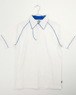 48 hrs jersey polo white T-shhirt  collard top short sleeved peyton