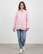 LIGHTWEIGHT QUILTED WOMEN JACKETCOAT IN PINK - Image 3