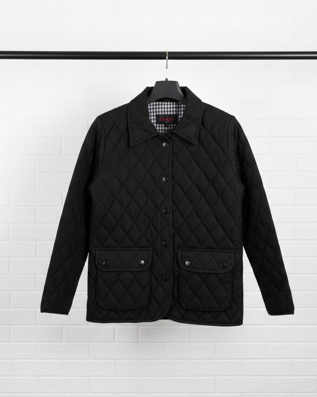 LIGHTWEIGHT QUILTED WOMEN JACKETCOAT IN BLACK AND PINK LIGHTWEIGHT QUILTED WOMEN JACKETCOAT IN BLACK - Image 1